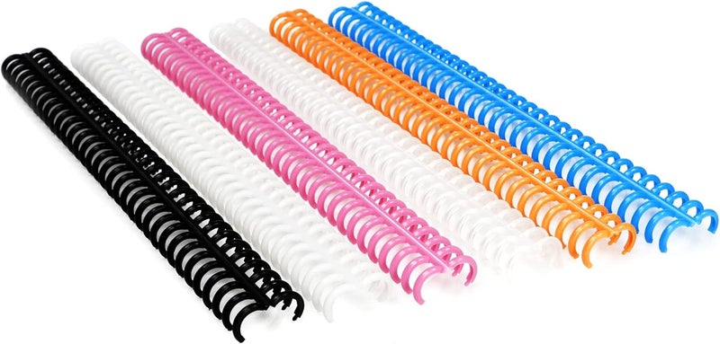 RAYSON Click Binding Spines, 34-Hole Click Binding Ring for A4 and U.S. Letter Size Paper, Multi-Color, 1/2" Diameter, 3:1 Pitch, Binds Up to 90 Sheets, 30 Pack - Image 1